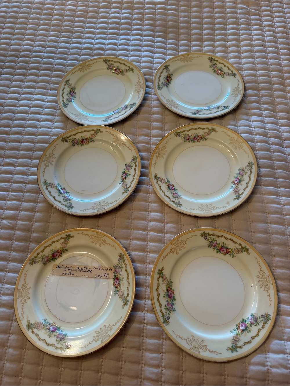 Antique Meito Hand Painted Plates